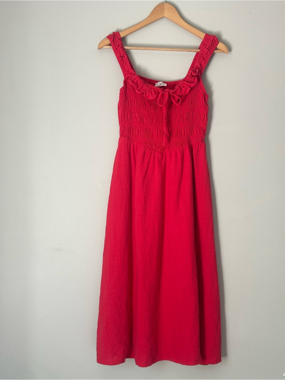 Red Smocked Midi Dress ❤️